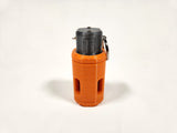 Orange and metallic grey FTEC-LAD Impact Sound Grenade on a white background