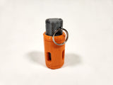 Side view of the Orange FTEC-LAD Impact Sound Grenade on a white background