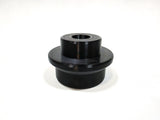 A black cylindrical Stud Piece with a flanged base, shown on a plain white background.