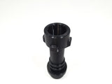A black plastic cylindrical adapter or connector, shown on a plain white background.