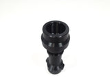 A black palstic cylindrical part or adapter shown on a plain white background.