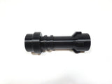 A black plastic cylindrical connector or adapter, shown on a plain white background.