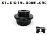 A black 3D-printed cylindrical stud piece shown on a white background, with text reading '.STL DIGITAL DOWNLOAD' at the top and a download folder icon in the bottom right.