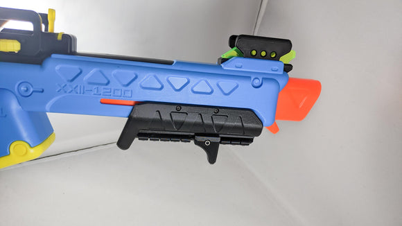 Nerf Rival Path Finder 3d printed Hybrid Picatinny Pump Grip with Finger stop and rail covers